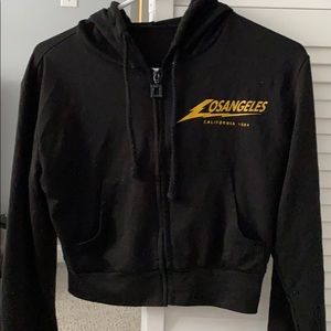 cropped black hoodie